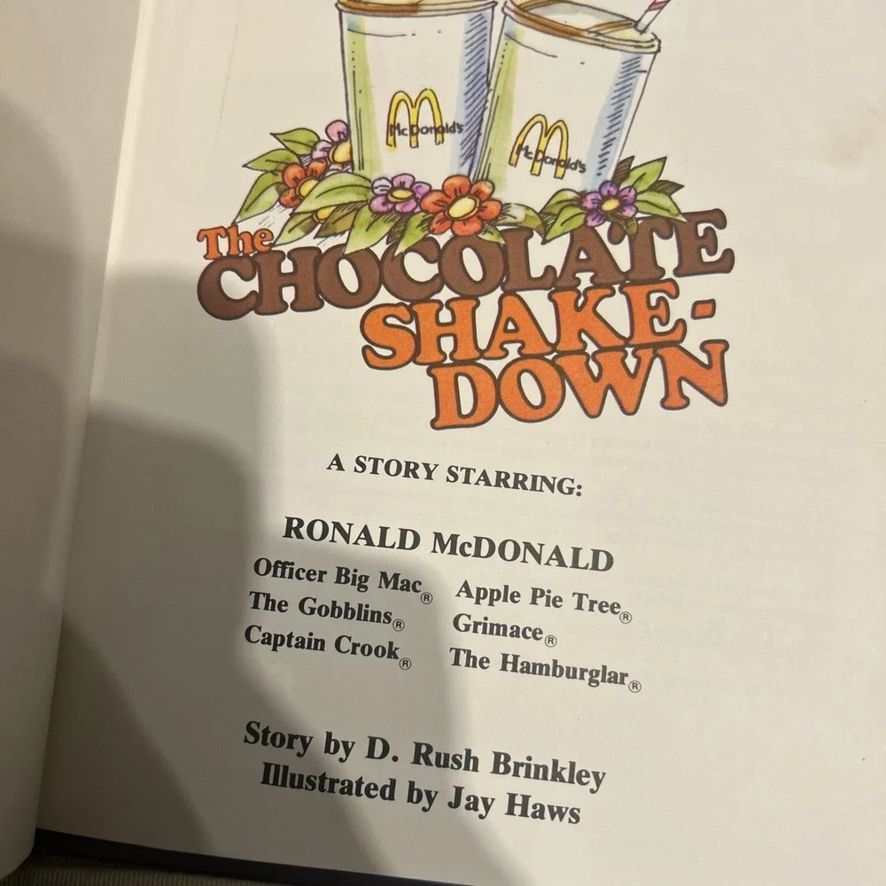 Vintage 1976 McDonald's‎ Ronald McDonald Mystery Book Chocolate Shake-Down HC